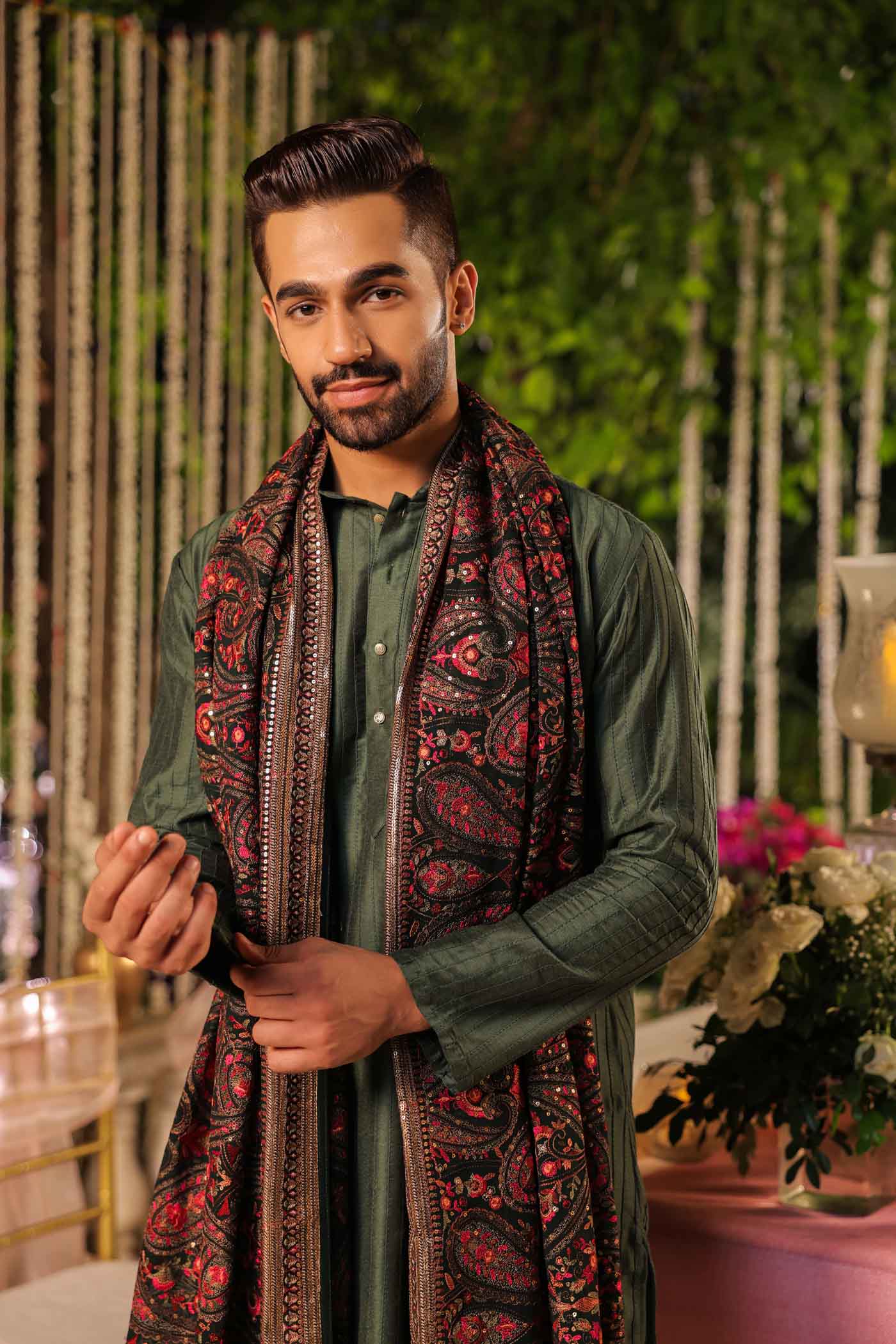 Red Heavy Embroidery Dupatta